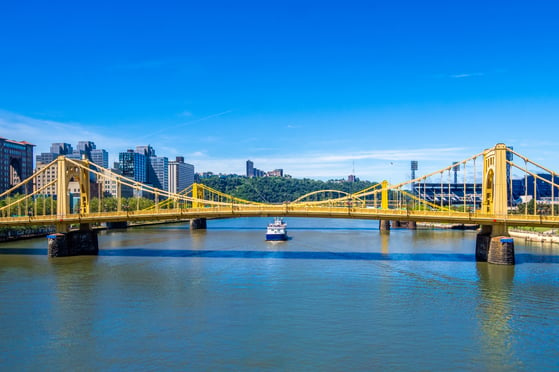 Figure 5: Self-Anchored Suspension Bridge: Three Sisters Bridges, Pittsburgh