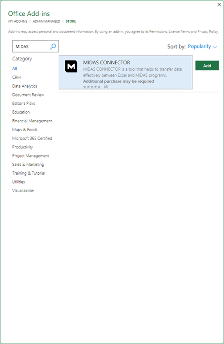 Figure. MIDAS Connector