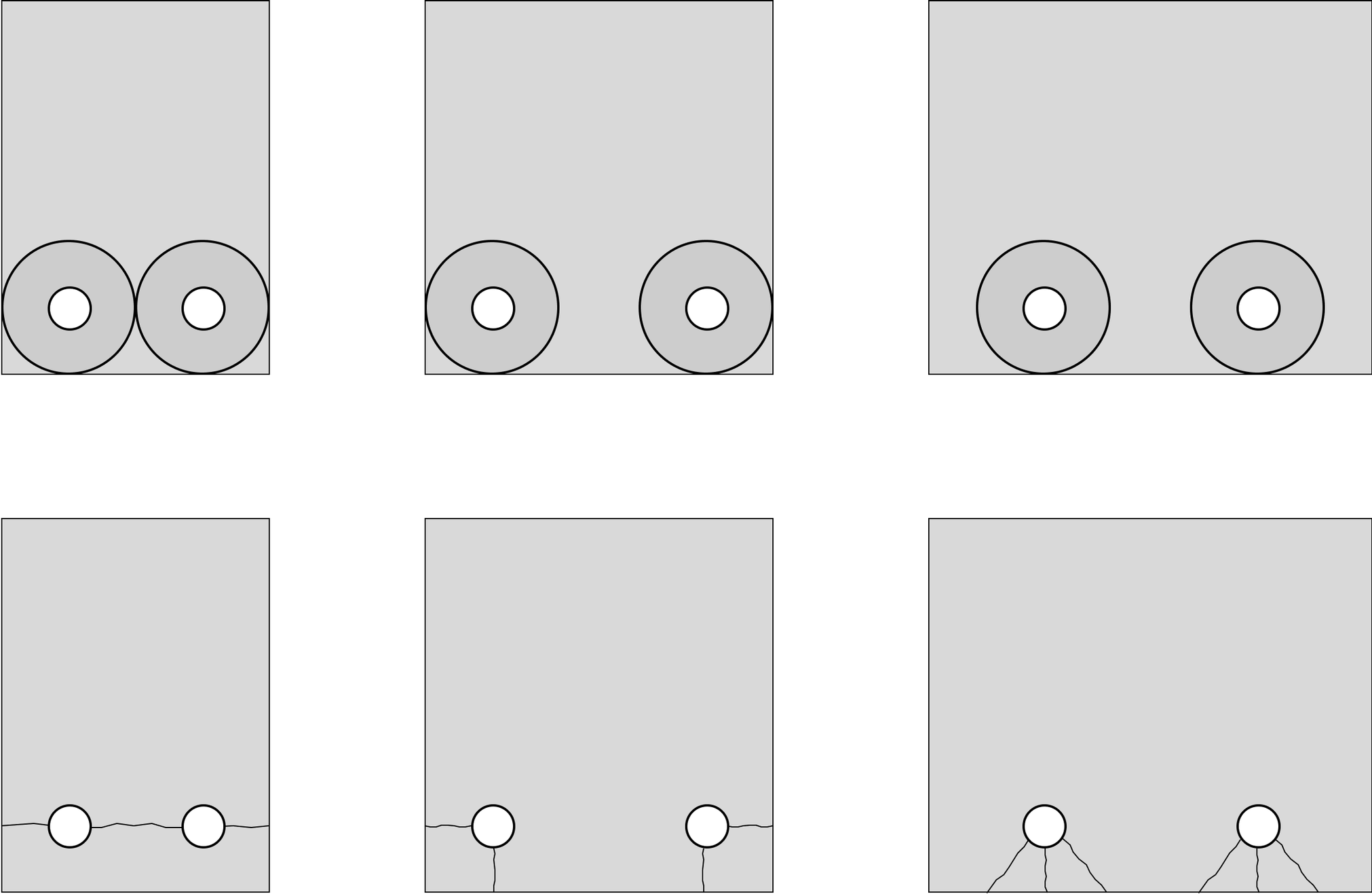 Figure 6. Crack pattern depending on the reinforcement