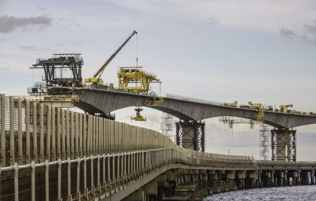 construction process needed to build cantilever bridge